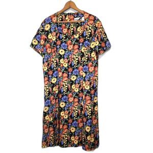 VTG 80s Sunshine Starshine Floral Dress Cottagecore Prairie Boho Retro Size 8